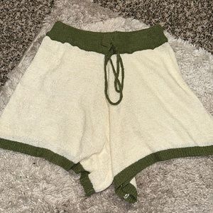 YLLW - Yellow The Label Green & Cream Knit Shorts